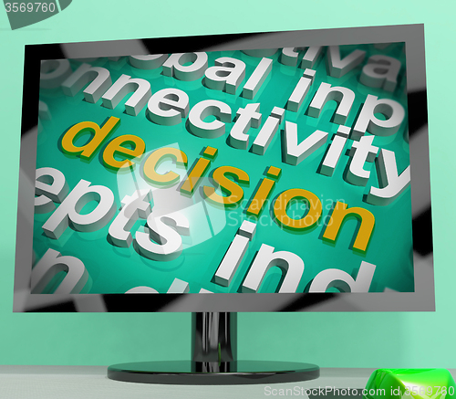 Image of Decision Word Cloud Screen Shows Choice Or Decide