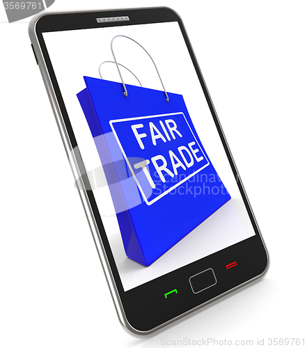 Image of Fairtrade Shopping Bag Shows Fair Trade Product Or Products