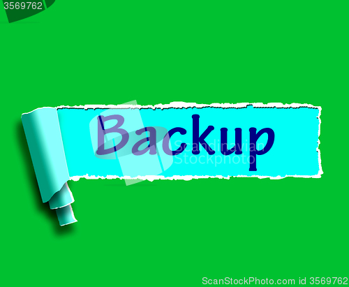 Image of Backup Word Shows Data Copying Or Backing Up