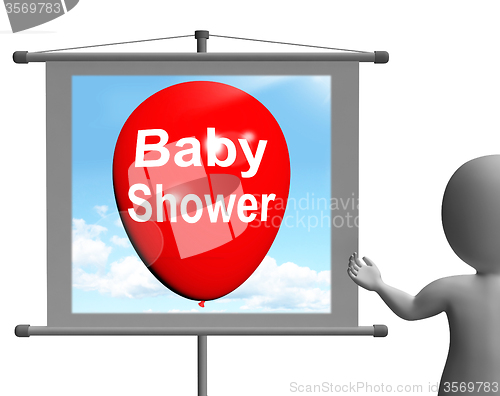 Image of Baby Shower Sign Shows Cheerful Festivities and Parties