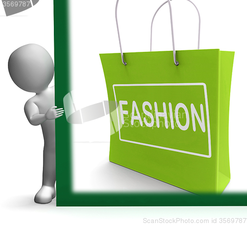 Image of Fashion Shopping Sign Shows Fashionable Trendy And Stylish