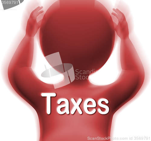 Image of Taxes Man Means Paying Income  Business Or Property Tax