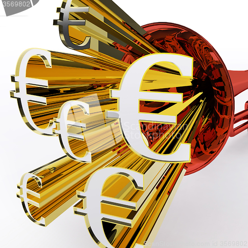 Image of Euro Sign Shows European Bank Currency And Wealth