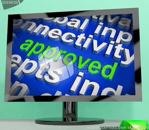 Image of Approved Word Cloud Shows Approved Passed or Verified