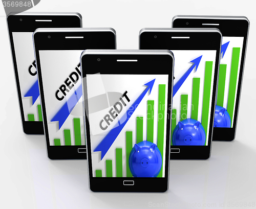 Image of Credit Graph Phone Means Financing Lending And Repayments