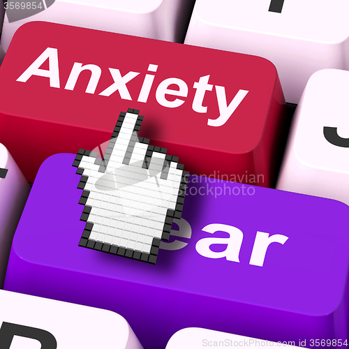 Image of Anxiety Fear Keys Mouse Means Anxious And Afraid