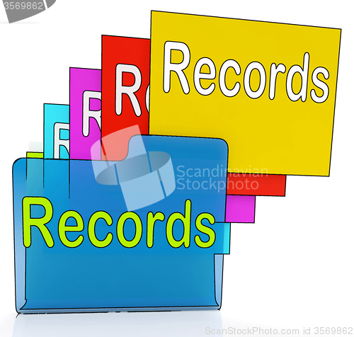 Image of Records Folders Shows Files Reports Or Evidence