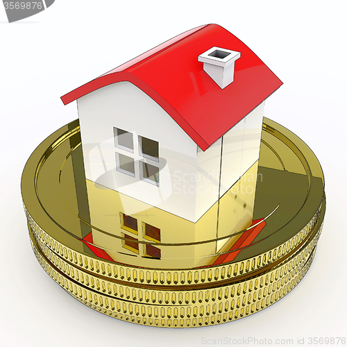 Image of House On Money Means Purchasing And Selling Property
