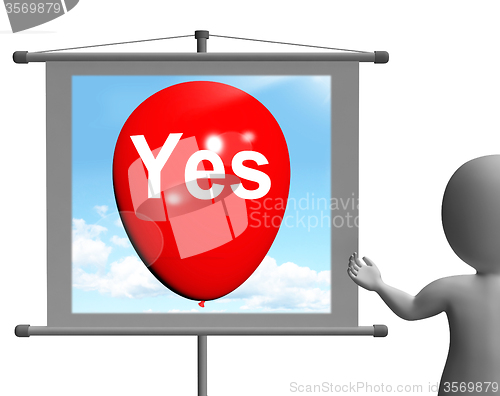 Image of Yes Sign Means Affirmative Approval and Certainty