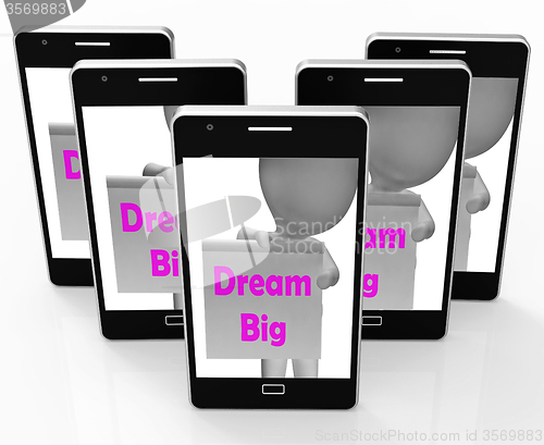 Image of Dream Big Sign Shows Aiming High And Ambitious