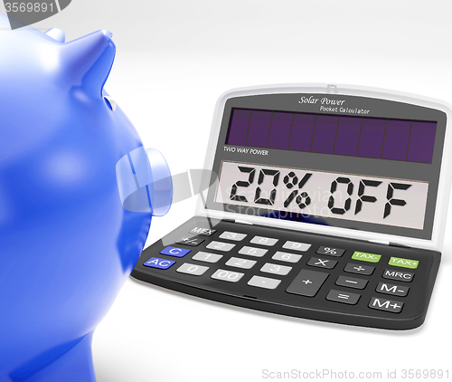 Image of Twenty Percent Off Calculator Means Price Cut