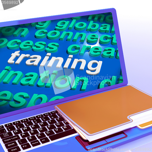 Image of Training Word Cloud Laptop Means Education Development And Learn