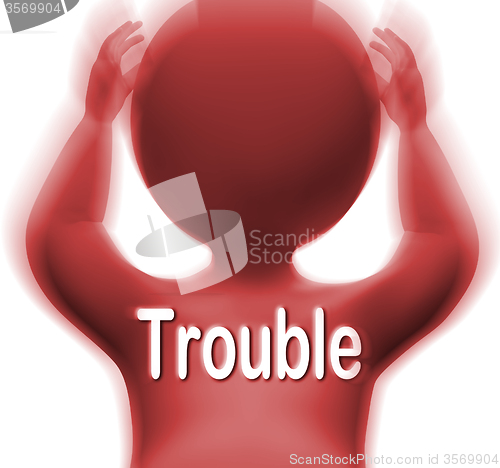 Image of Trouble Character Means Problems Difficulty Or Worries