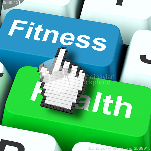 Image of Fitness Health Computer Shows Healthy Lifestyle