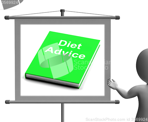 Image of Diet Advice Book  Sign Shows Weight loss Knowledge