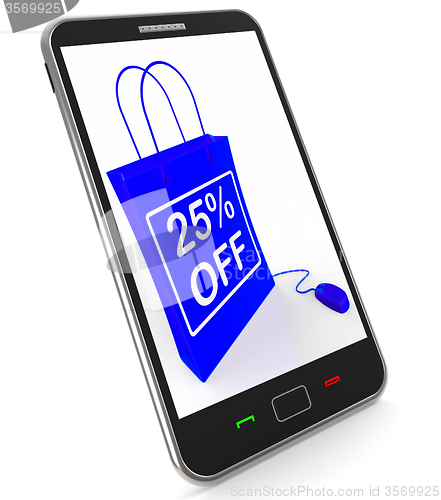 Image of Twenty-five Percent Off Phone Shows Reductions in Price