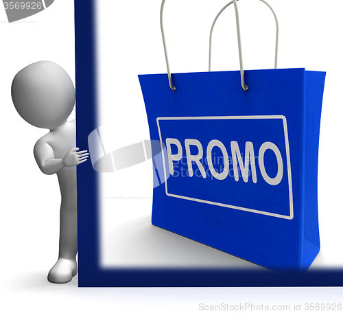 Image of Promo Shopping Sign Shows Discount Reduction Or Save