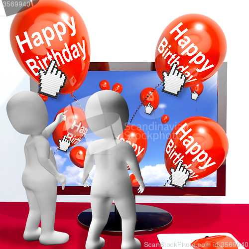 Image of Happy Birthday Balloons Show Festivities and Invitations Interne
