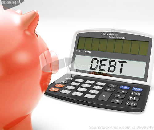 Image of Debt Calculator Shows Credit Arrears Or Liabilities