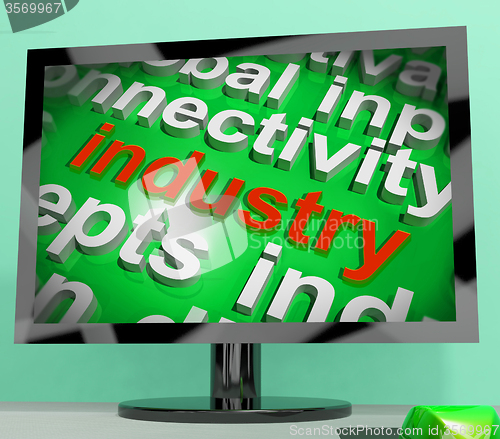 Image of Industry Word Cloud Shows Industrial Workplace Or Manufacturing