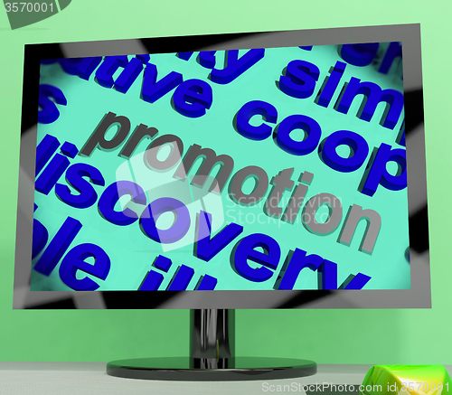 Image of Promotion Word Means Advertising Campaign Or Special Deal