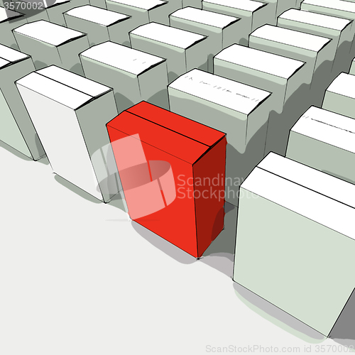 Image of Blank Box Copy space Means Stand Out Leader Or Individual