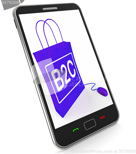 Image of B2C Bag Represents Online Business and Buying