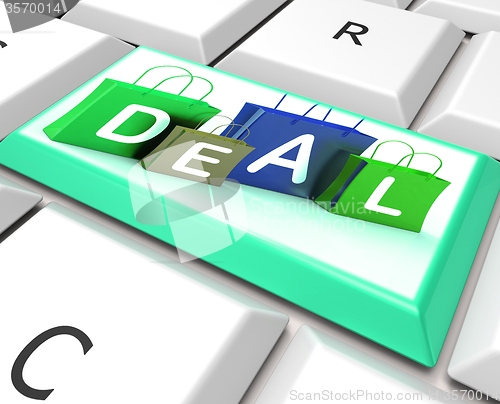 Image of Deal On Computer Key Shows Bargains And Promotions