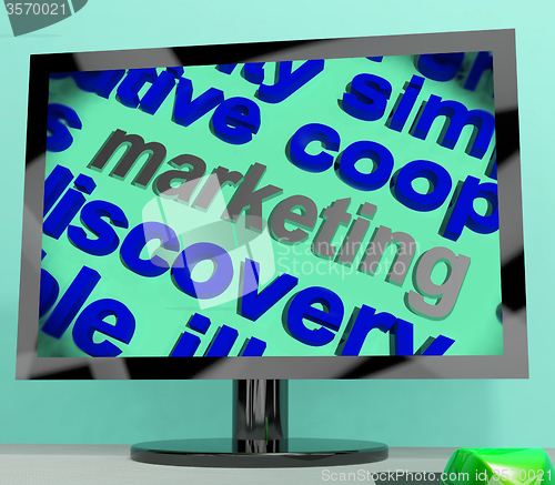 Image of Marketing Word Shows Advertising Promoting And Selling