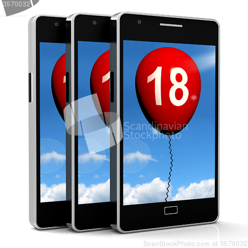 Image of Balloon Phone Represents Eighteenth Happy Birthday Celebration