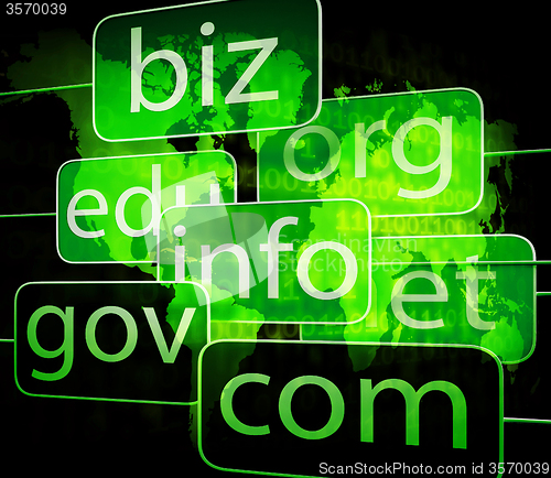 Image of biz com net shows websites internet or seo