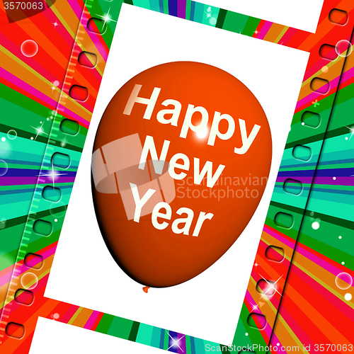 Image of Happy New Year Balloon Shows Parties and Celebrations