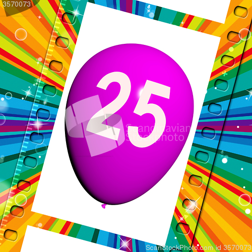 Image of Balloon Shows Twenty-fifth Happy Birthday Celebration