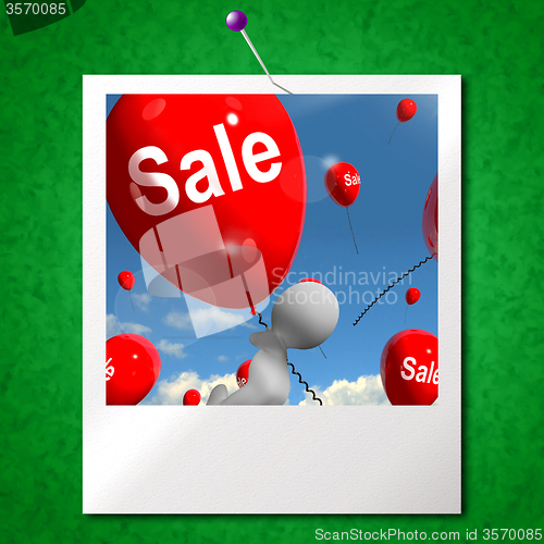 Image of Sale Balloons Photo Shows Offers in Selling and Discounts