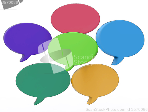 Image of Blank Speech Balloons Shows Copy space For Thought Chat Or Idea