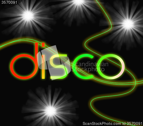 Image of Groovy Disco Means Dancing Partying And Music