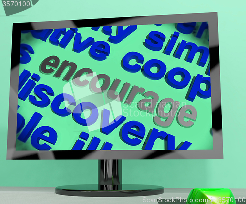 Image of Encourage Word Screen Means Motivation Inspiration And Support