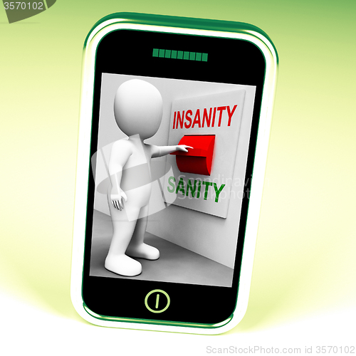 Image of Insanity Sanity Switch Shows Sane Or Insane Psychology