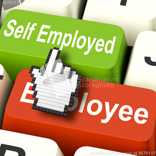 Image of Self Employed Computer Means Choose Career Job Choice