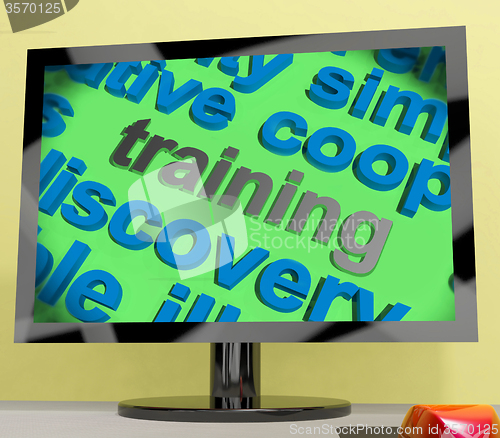 Image of Training Word Screen Shows Education Apprenticeship Or Up skilli