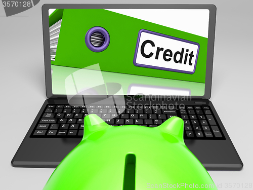 Image of Credit Laptop Means Online Lending Or Repayments