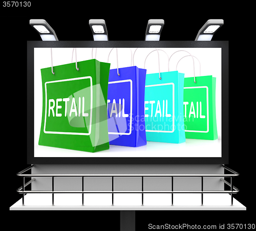 Image of Retail Shopping Sign Shows Buying Selling Merchandise Sales