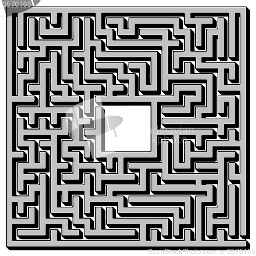 Image of Labyrinth Isolated on White Background