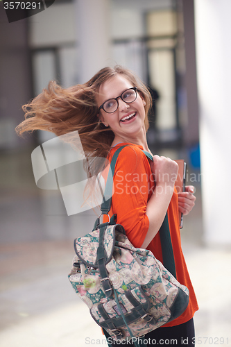 Image of student girl with tablet computer