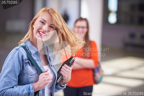 Image of student girl with tablet computer