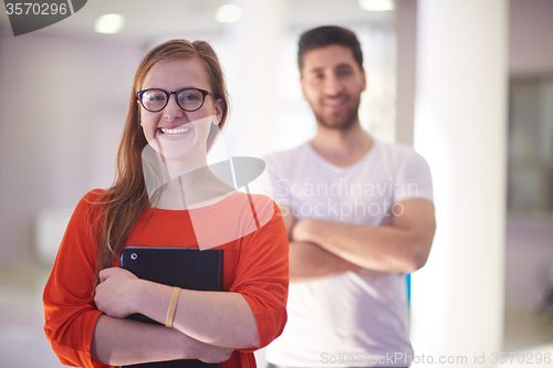 Image of students couple standing together