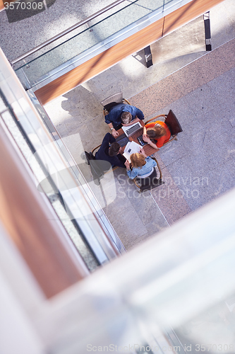 Image of students group working on school  project  together