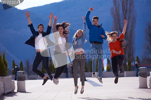 Image of happy students group