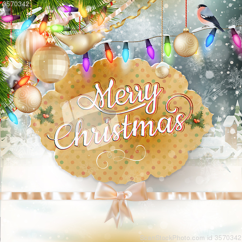 Image of Christmas greeting card. EPS 10