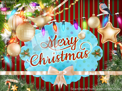 Image of Christmas greeting card. EPS 10